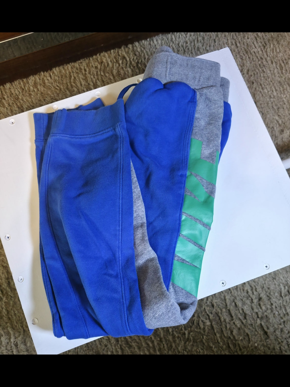 Nike Royal Blue & Gray Kids Joggers with Teal Stripe